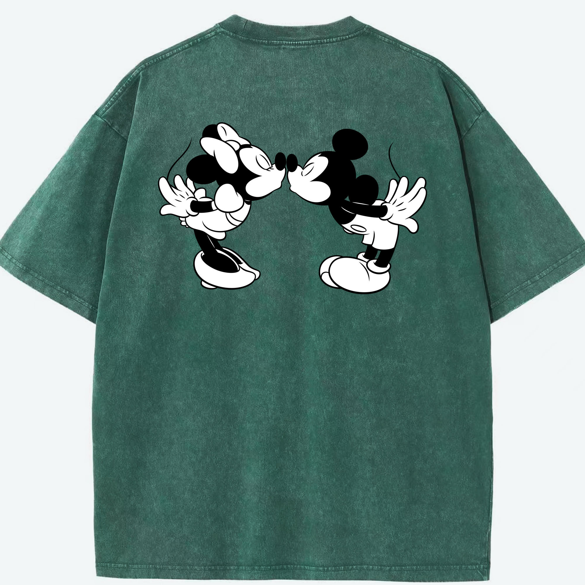 （画像用） ミッキーマウス Mickey Mouse 綿100% ヴィンテージ風 半袖Tシャツ（背面プリント）